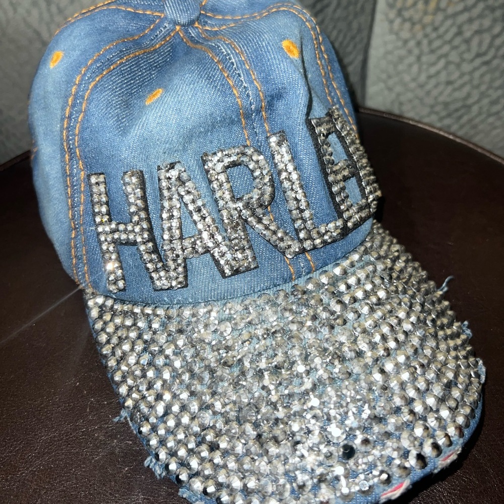Harlem diamond distressed adjustable denim hat - Picture 14 of 15